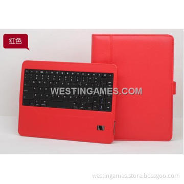 Wireless Bluetooth Keyboard Leather Case with Stand Detachable for New iPad 3 /iPad 2 - Red